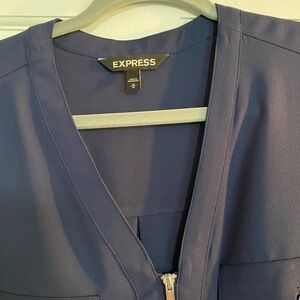 Navy blue shirt dress from express